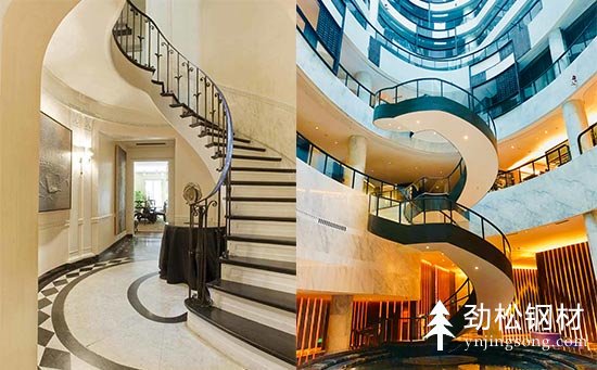红河弧形楼梯定制，钢结构弧形楼梯厂家